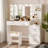 Freman Vanity Table Set, Makeup Vanity Desk with Lights and Mirror, Dressing Table-981067804