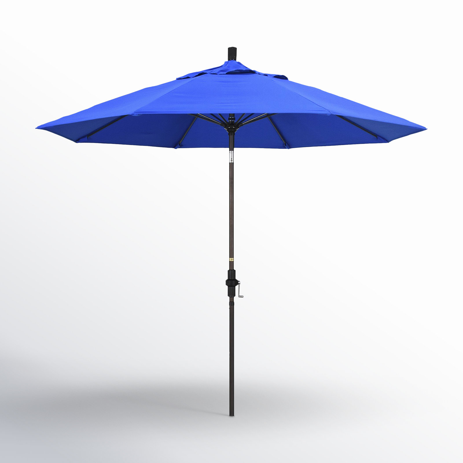 Roverta 9' Market Sunbrella® Umbrella, Canvas Pacific Blue Sunbrella® Canvas, Brown
