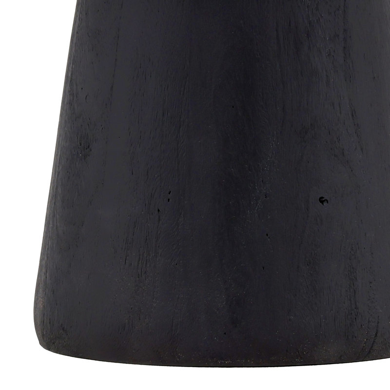 Black Solid Wood Modern End Table