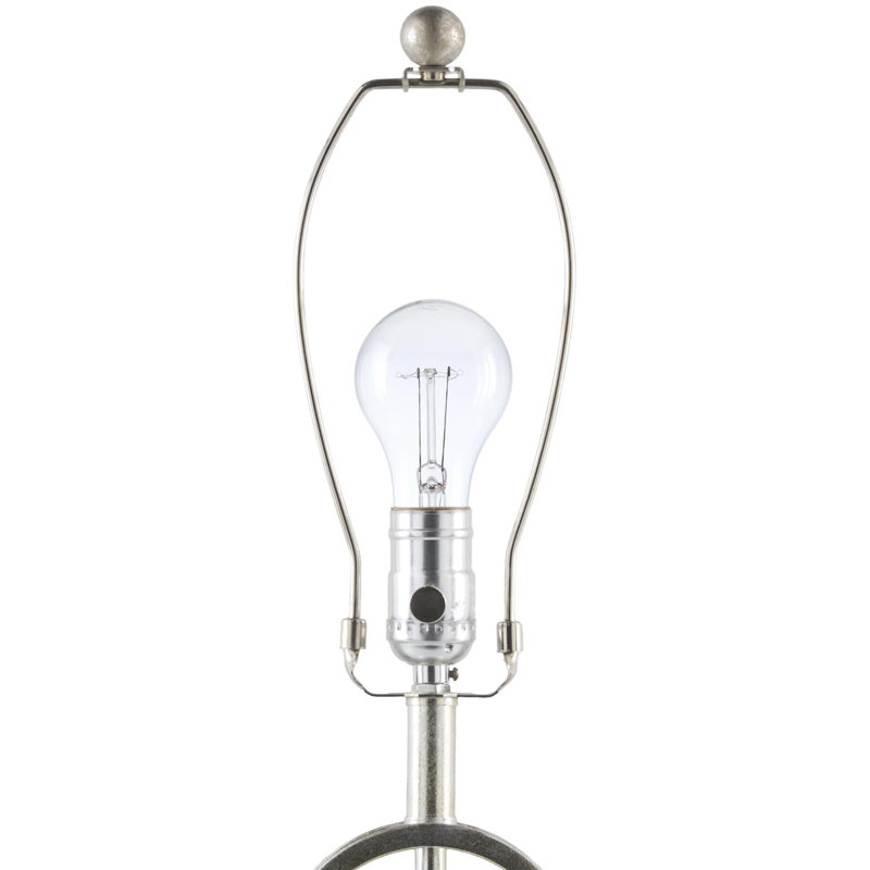 Parham Table Lamp, Silver/Black, White