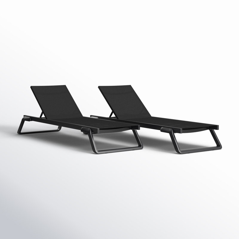 Holli Outdoor Chaise Lounge, Black