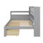 Lit de jour en L en bois avec sept armoires de rangement et deux tiroirs de rangement, lit multifonctionnel avec bureau d'étude-433838124-433838122