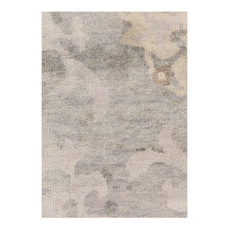 Canvello Ivory Hand Knotted Modern Rug - 5'9'' X 8'11''
