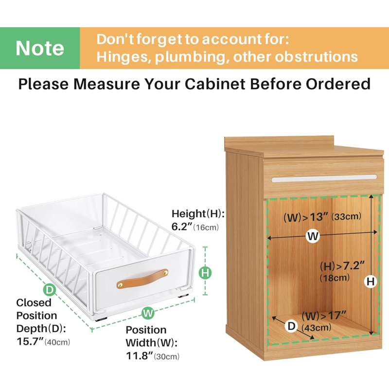 Pull Out Cabinet Storage Box, White