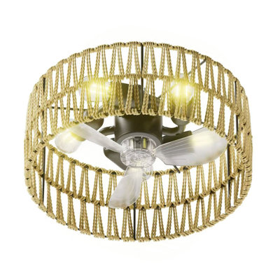 Ventilateur de plafond Blades avec télécommande, ventilateur encastré à profil bas pour cuisine et chambre à coucher