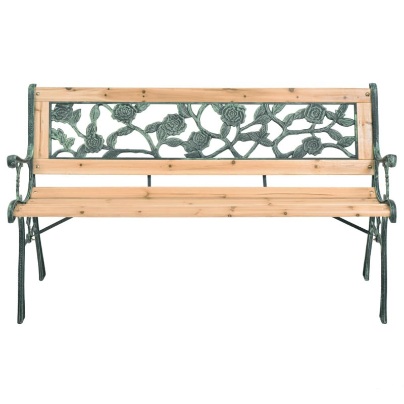 Metal/Solid Wood Outdoor Bench