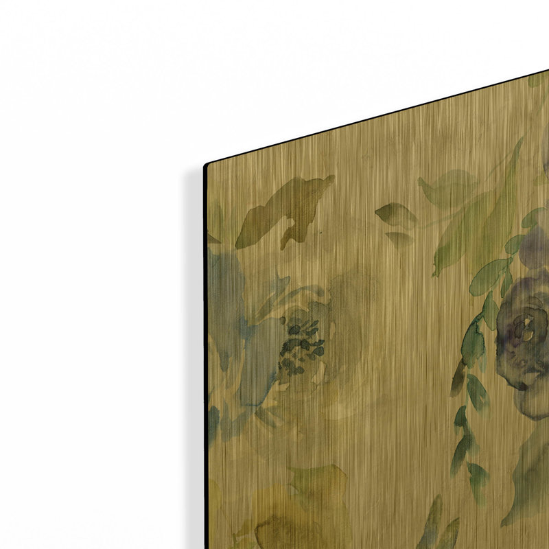 «June Textures B» par Jean Plout, art mural en métal doré, 16 po x 24 po, 16"x24"