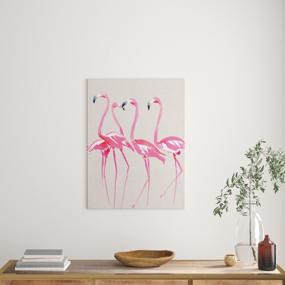 Leinwandbild Elegante Flamingos