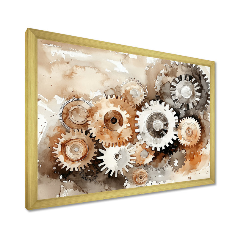Gears and Cogs Of Innovation I - Innovation, art mural, H 24 po x l 32 po, Reproduction encadrée d'une seule photo sans pass