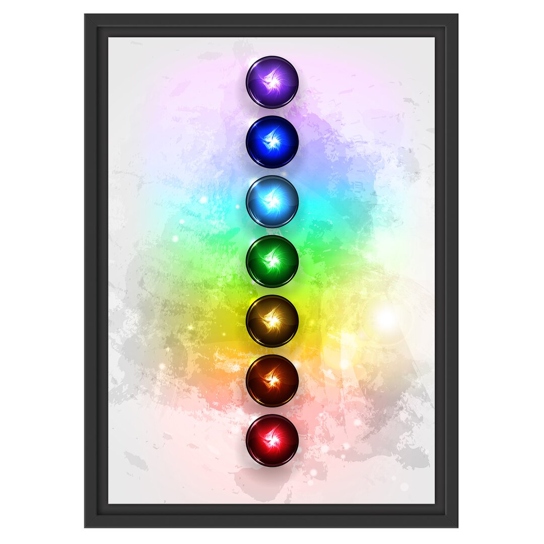 Gerahmtes Wandbild Chakra Eneregieelemente