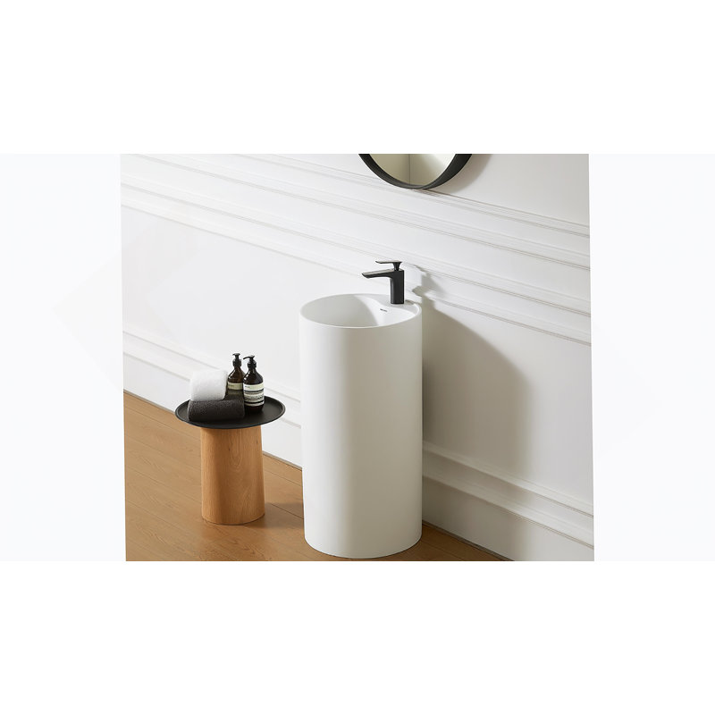 Lavabo de salle de bain à piédestal à surface solide 66S-08