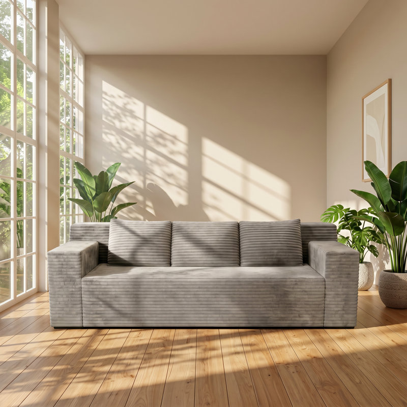 Canapé modulaire en tissu velours côtelé l 71 po x P 36 po x H 16 po Aura Collection