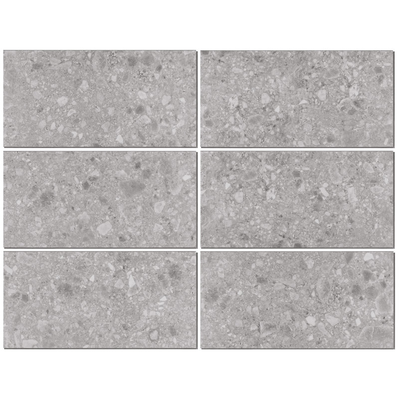 Stonehenge 5mm Thick 12" W x 24" L Terrazzo Look Glue Down Luxury Vinyl Tile (40 SQ. FT.), Earth Gray