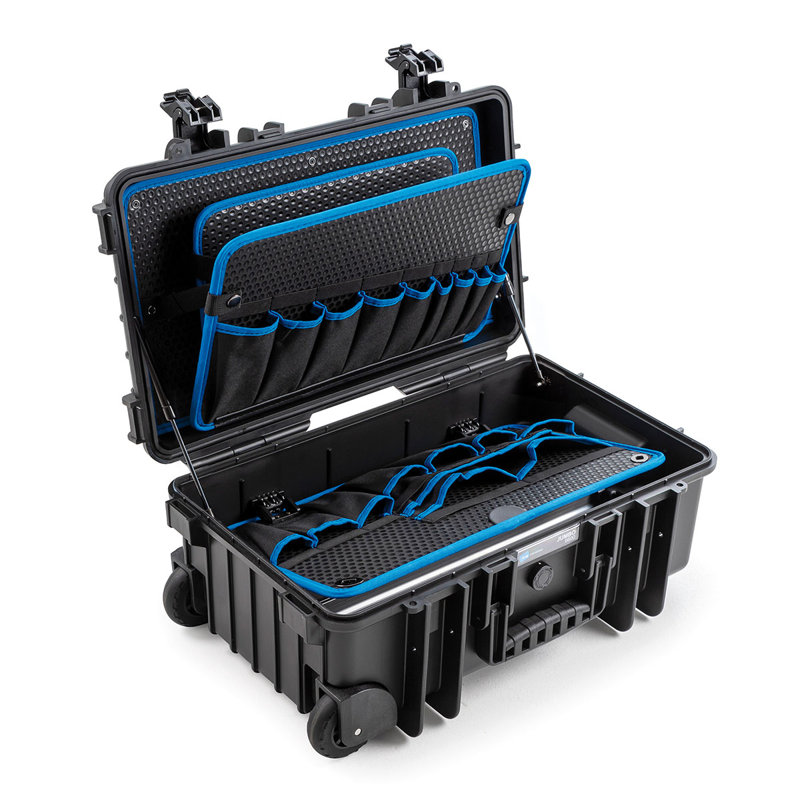 Black Injection Molded Protective Tool Case with Reinforced Padlock Loops