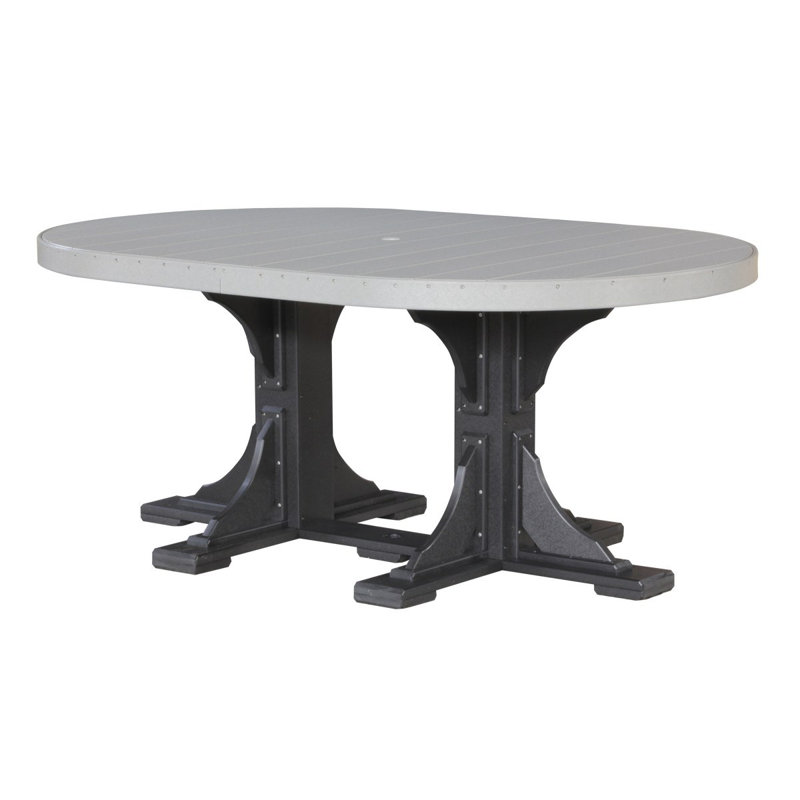 Table ovale Pelagius, Noir, H 36,25 po x l 72,5 po x P 48 po, Gris colombe
