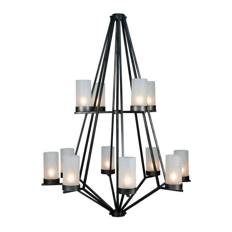 Elegant White 12-Light Empire Chandelier with Medium Base Bulbs