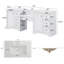 84" Double-Sink Bathroom Vanity, 2 Ceramic Sinks and a Engineered Stone Countertop, Large storage Bathroom Vanity with Silver Metal and 6 Drawers, Soft Closing Design, Wood-128990171