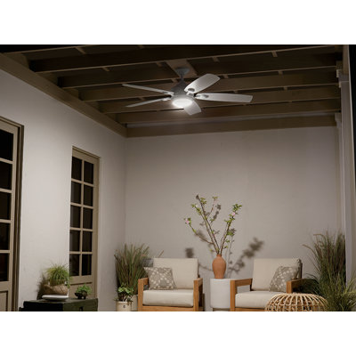 Ventilateur de plafond standard à DEL à 5 pales de 56 po avec télécommande et ensemble d'éclairage inclus