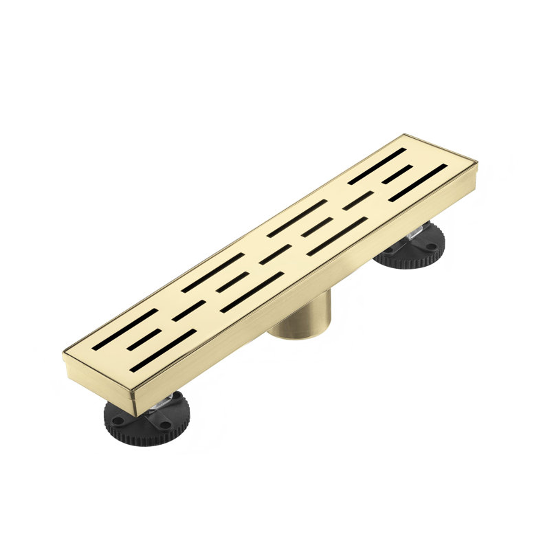 Majesta 12" Brushed Gold linear grid drain, Brushed Gold