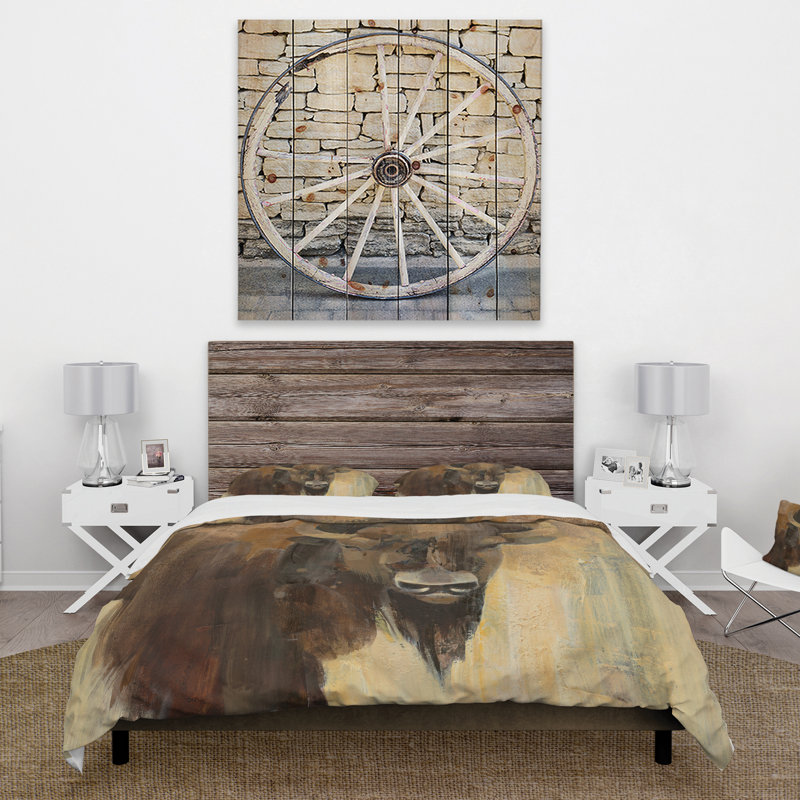 Ensemble de housse de couette buffalo campagne Into the Wild, Housse de couette double / grand et 2 taies