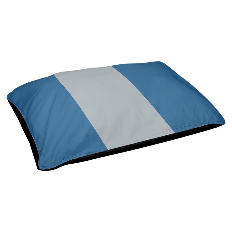 Coussin pour chien hockey Minnesota, Moyen (H 14 po x l 40 po x P 30 po), Bleu / argenté / bleu