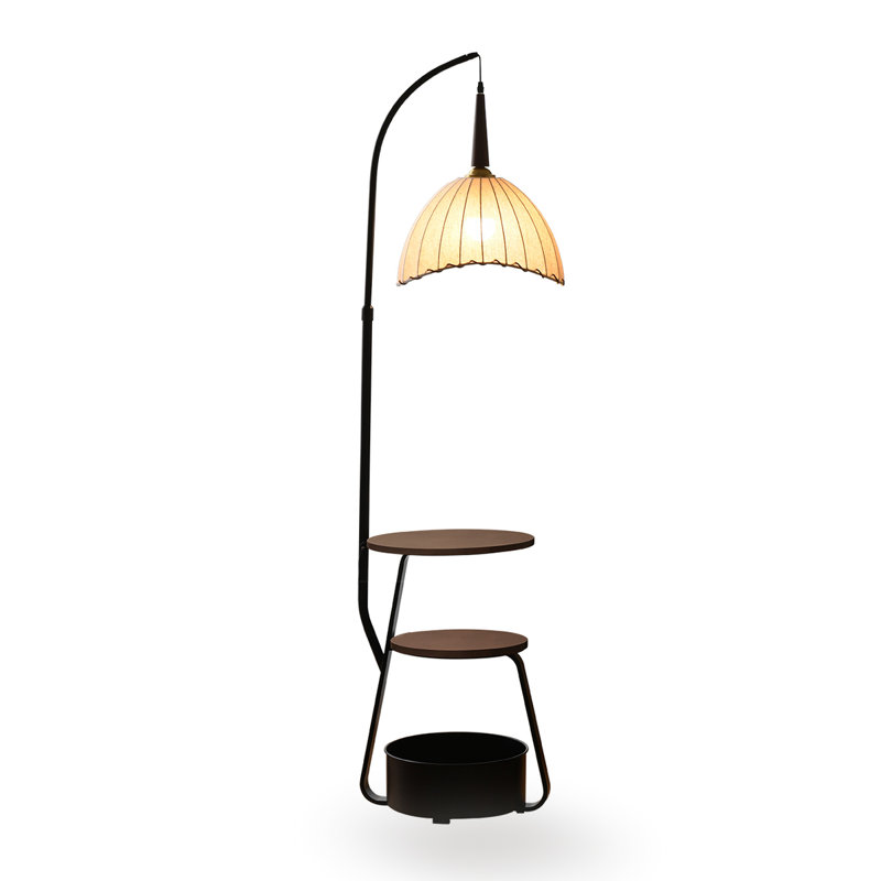 Iron Art Decorative Shelf Integrated Bedroom Standing Desk Lamp
