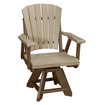 American Furniture Classics Dining Height Swivel Arm Chair in Weatherwood with a Tudor Brown Base by American Furniture Classics
