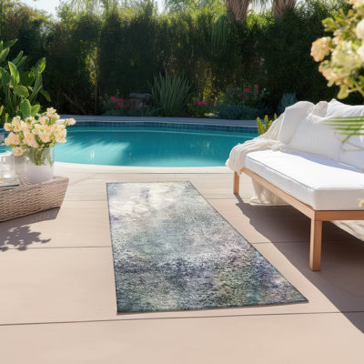 Kyrie Washable Abstract Indoor / Outdoor Rug
