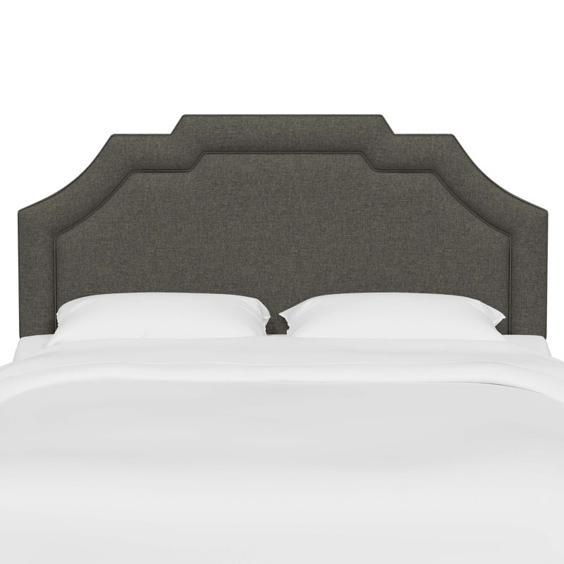 Tête de lit tapissier Jaoquim, Très grand californien, Lin gris anthracite texturé Zuma
