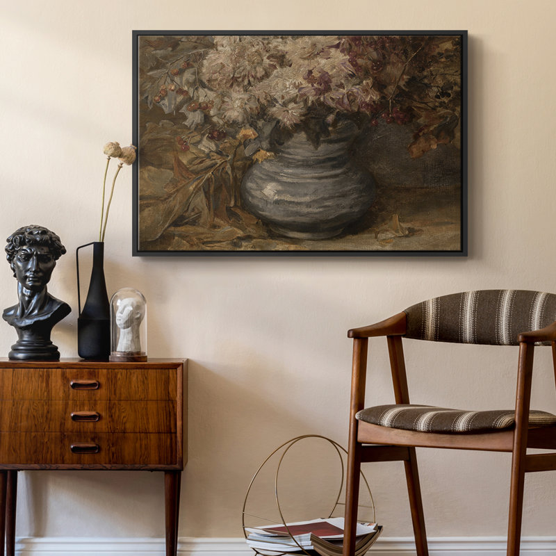Botanique rétro - LXV, H 27 po x l 41 po x P 2 po, Toile avec cadre flottant noir