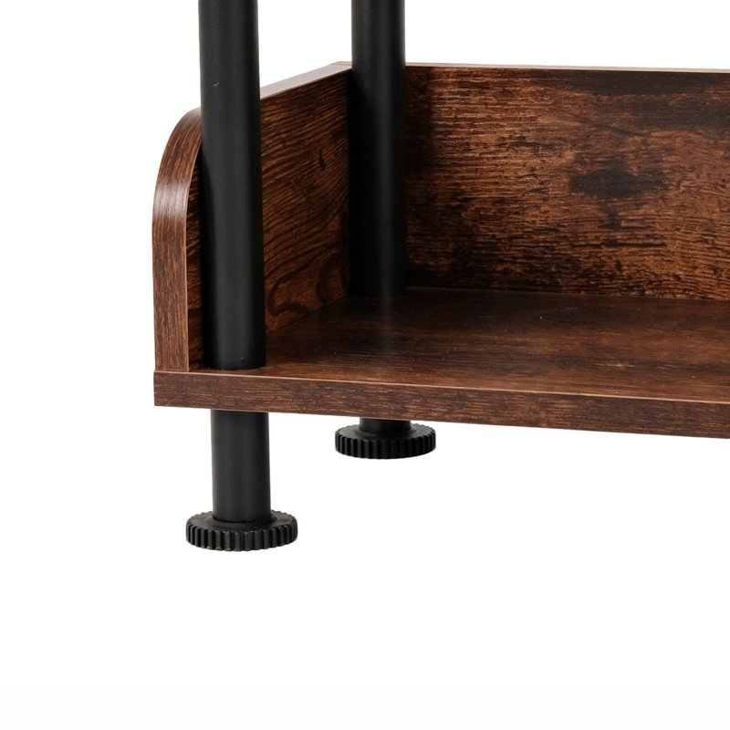 5-Tier Industrial Bookshelf, 57" Rustic Brown Etagere Bookcase with Metal Frame for Home Office and Living Room