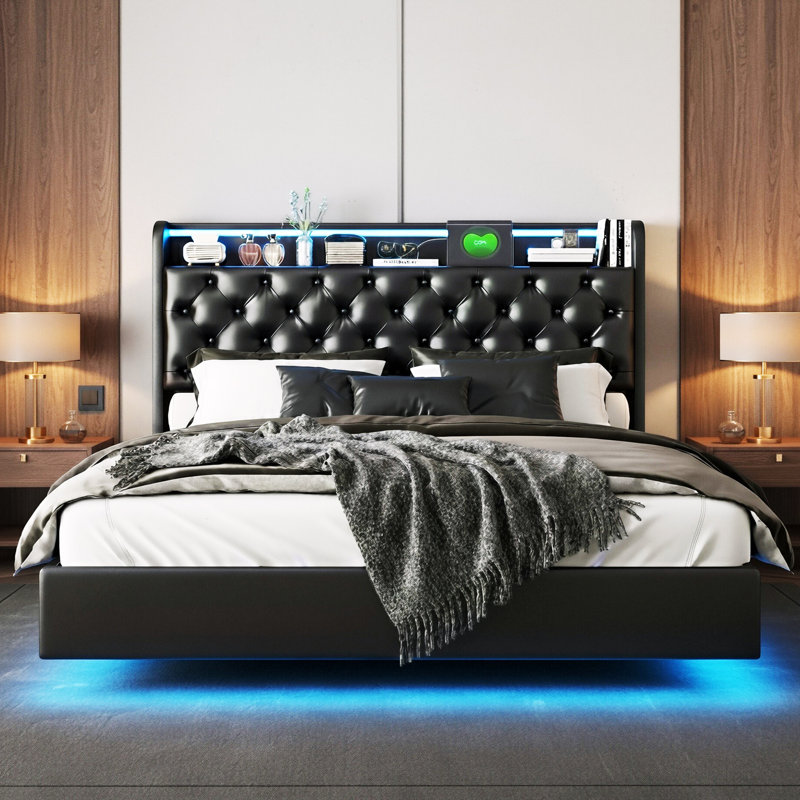 Upholstered Ottoman Bed, European Kingsize (160 x 200 cm)