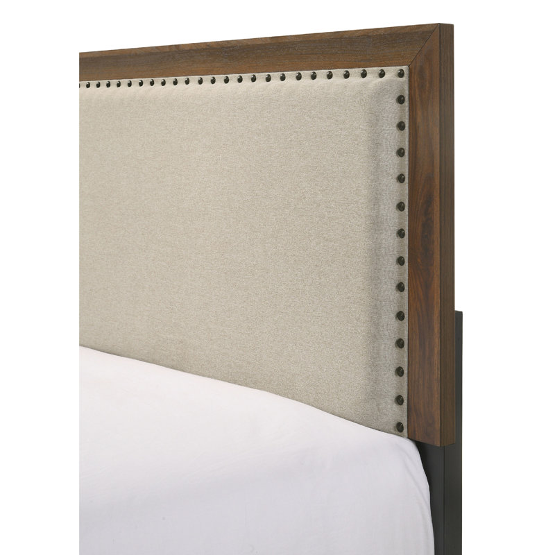 Bed With Upholstered Headboard Captivating Flair Sumptuous, Twin, Brown