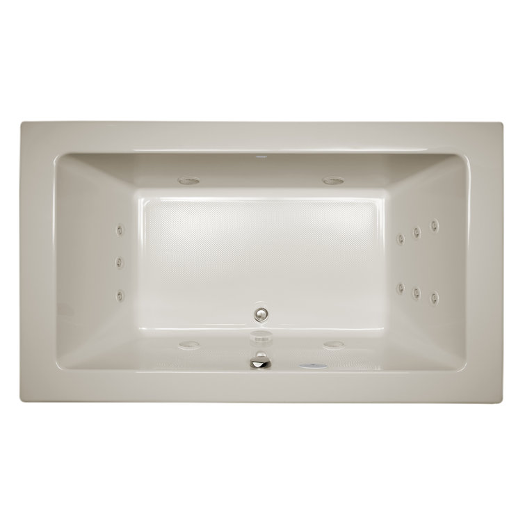Sia® 66" x 36" Drop In Whirlpool Acrylic Bathtub with Light