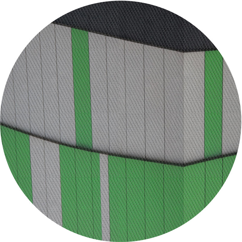Tapis à motifs vert / gris, Rond 4 pi
