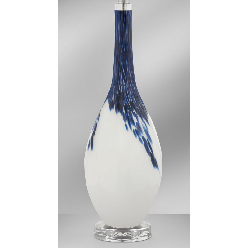 Brescia 34" Blue and White Glass Table Lamp Set