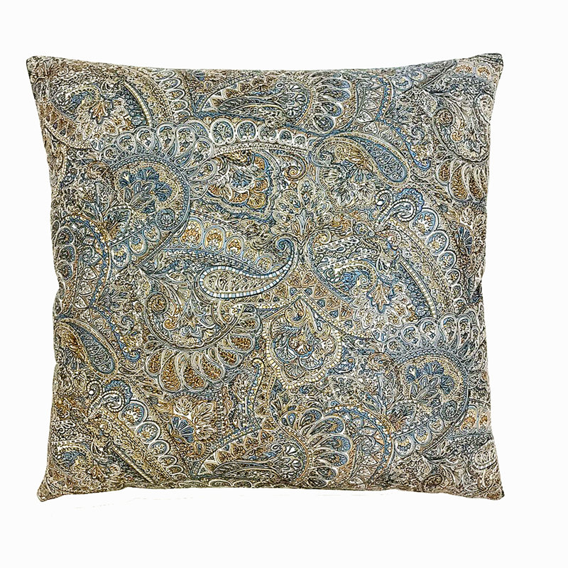 Paisley Square Cushion Cover, Spa Blue/Amphora, 50.8cm x 50.8cm