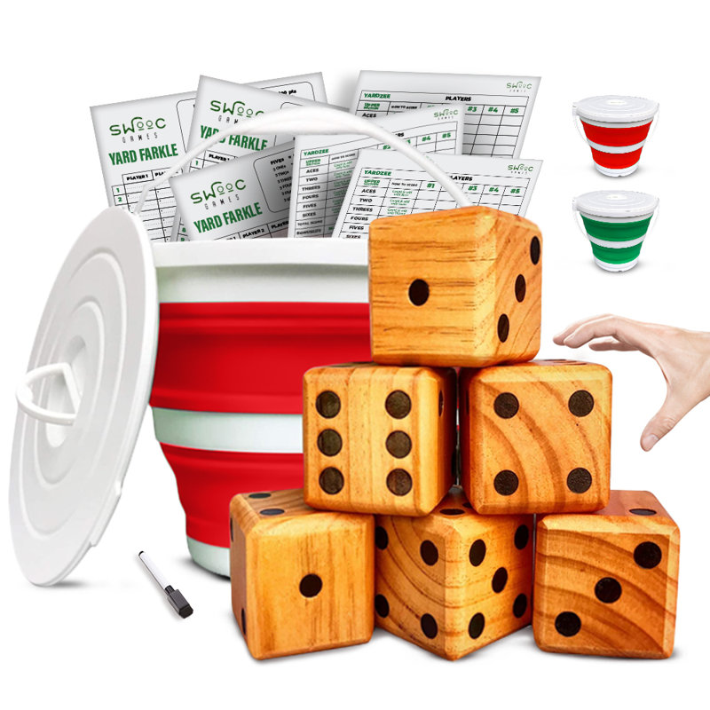 Jeu de société géant Yardzee & Yardkle, Rouge, H 3,5 po x l 3,5 po x P 3,5 po