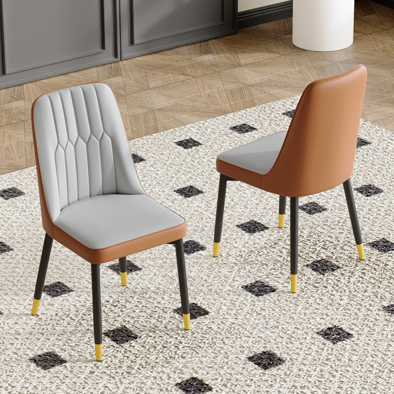 Ensemble de chaises de salle à manger Modern, 2, Gris / Brun, Noir