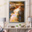 River River Lines with Stones in Autumn Forest - Peinture sur toile-67463540-67463541