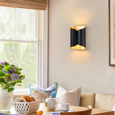 Dimmable Curl Up/Down Metal Flush Mounted Sconce
