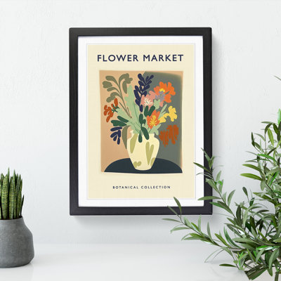 A Botanical Flower Market Exhibition No.3 - Single Picture Frame Print on Wood