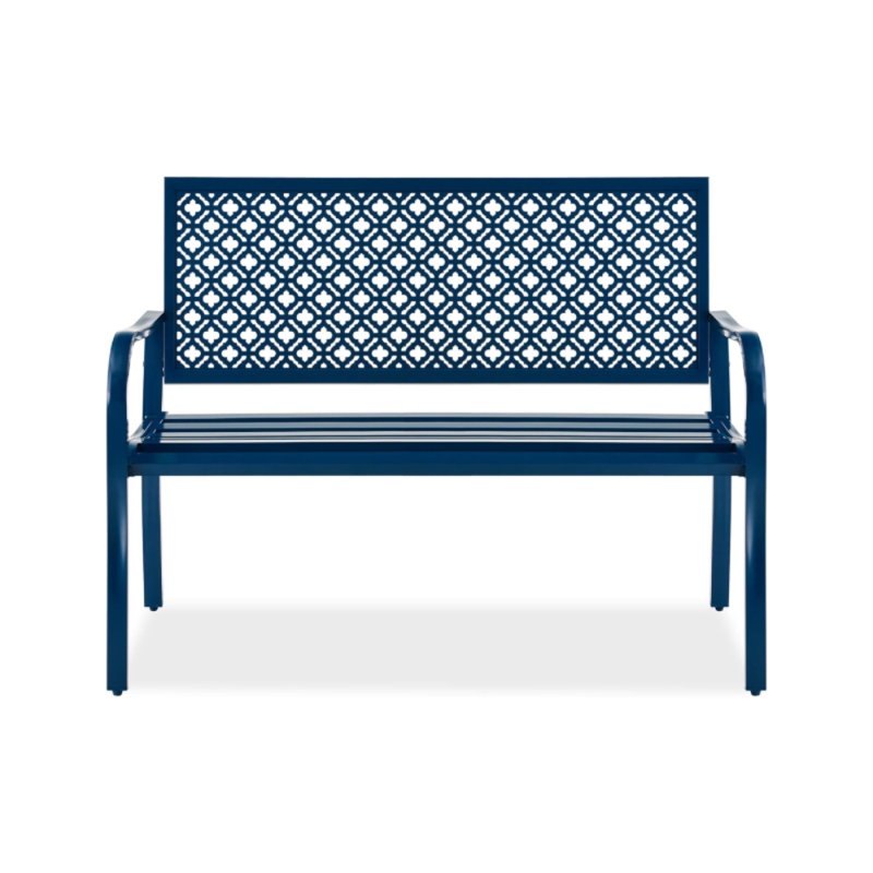 Banc en métal avec dossier géométrique