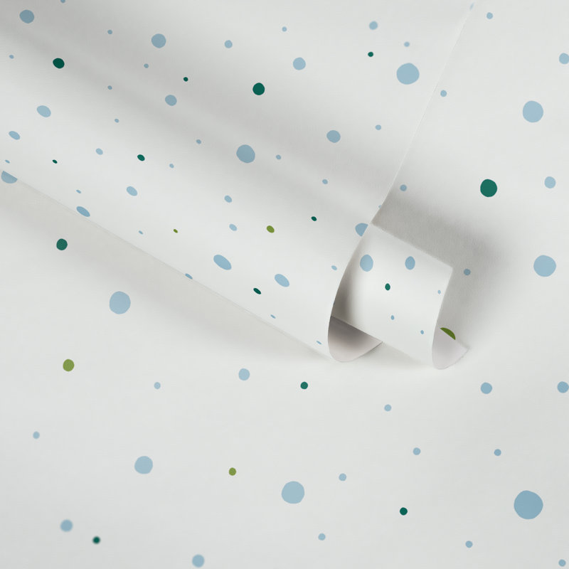 Trumbull 10.05m x 53cm Matte Wallpaper Roll, Blue/White/Green
