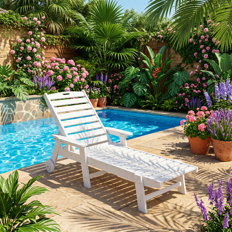 Chaise longue inclinable en résine PEHD Shoreline l 29 po x P 75,2 po x H 39,2 po Shoreline