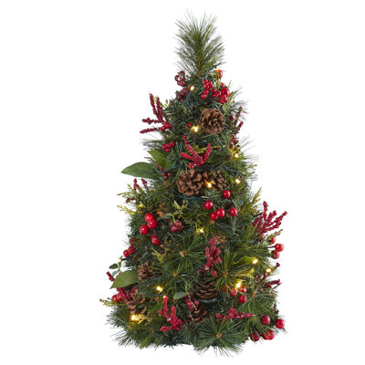 Arbre de Noël artificiel pin vert 2 pi avec 35 lumières claires
