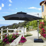 Justhin 132" Square Cantilever Umbrella With Base
