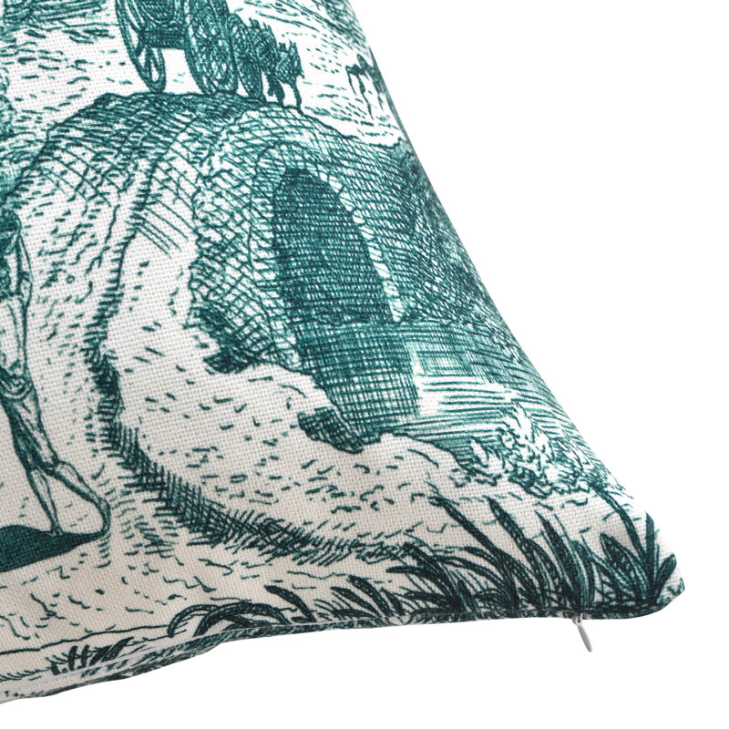 Coussin en toile Reverie - Azur et ivoire - 24 po x 24 po, 24 po x 24 po, Azur, ivoire