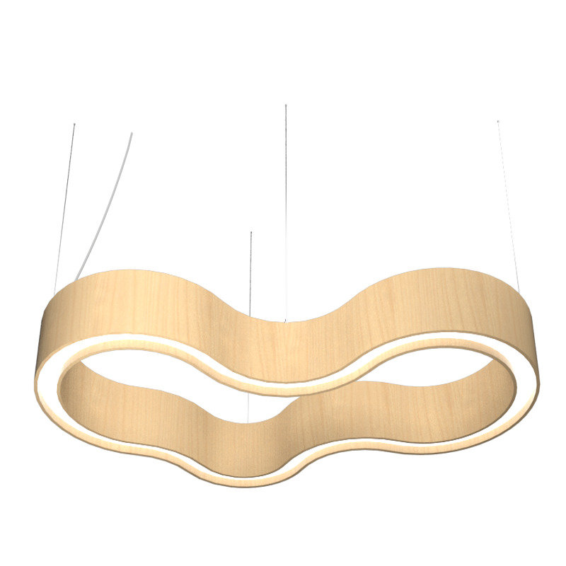 1 - Light LED Pendant, Maple, 4.72" H x 47.24" W x 26.18" D