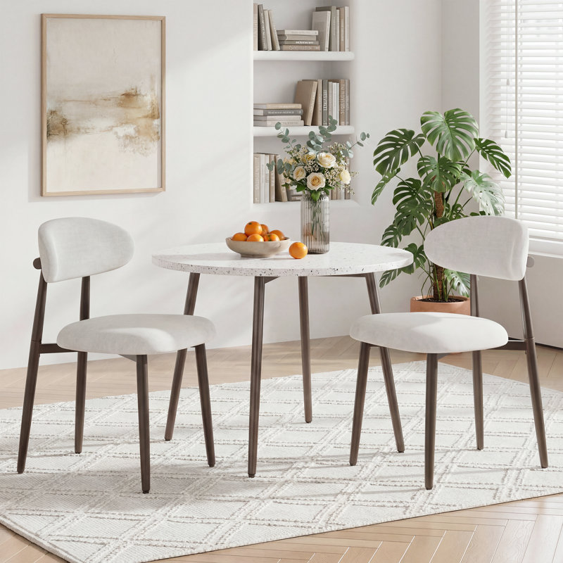 Upholstered Dining Chair, Fabric Beige